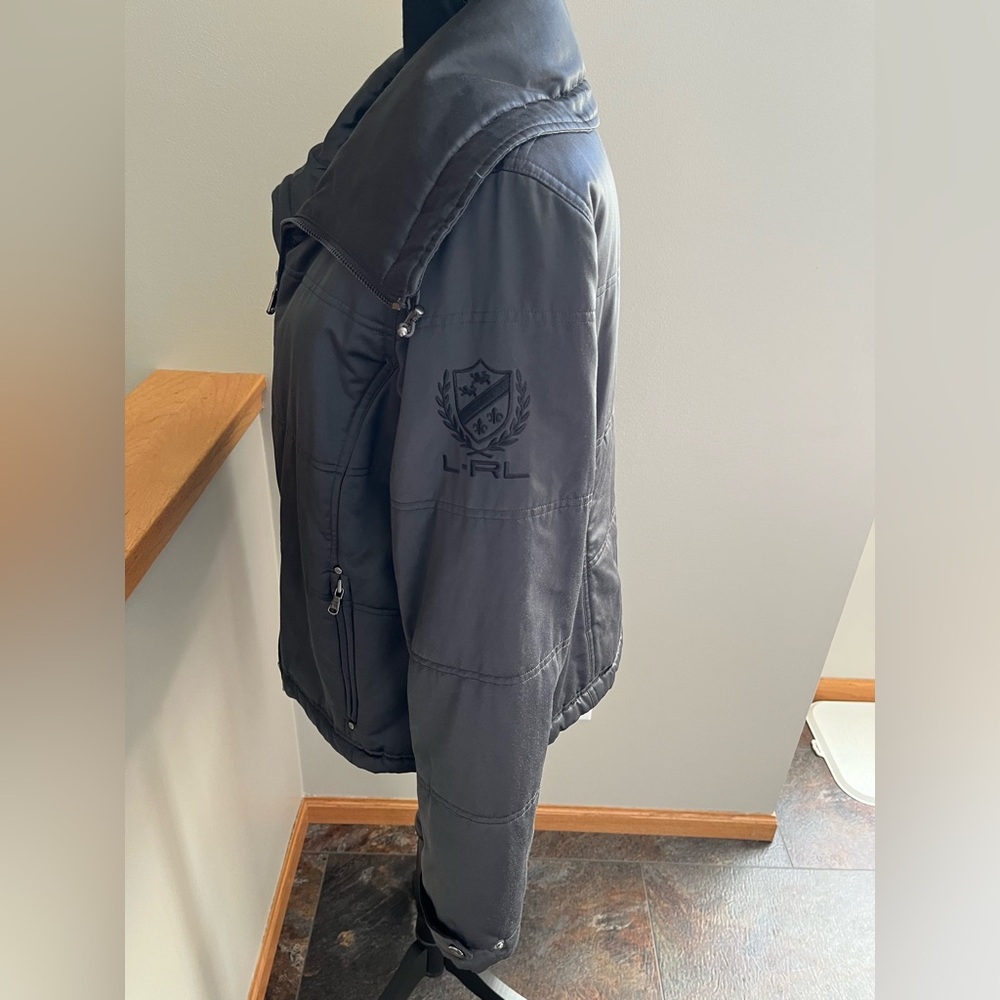 Women’s Ralph Lauren Active black full 2 way zipper, collar with toggles. Large - Picture 7 of 16